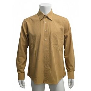 Beverly Hills Polo Club Men's Dress Shirt | Tan/Gold | 16.5 32/33 | L